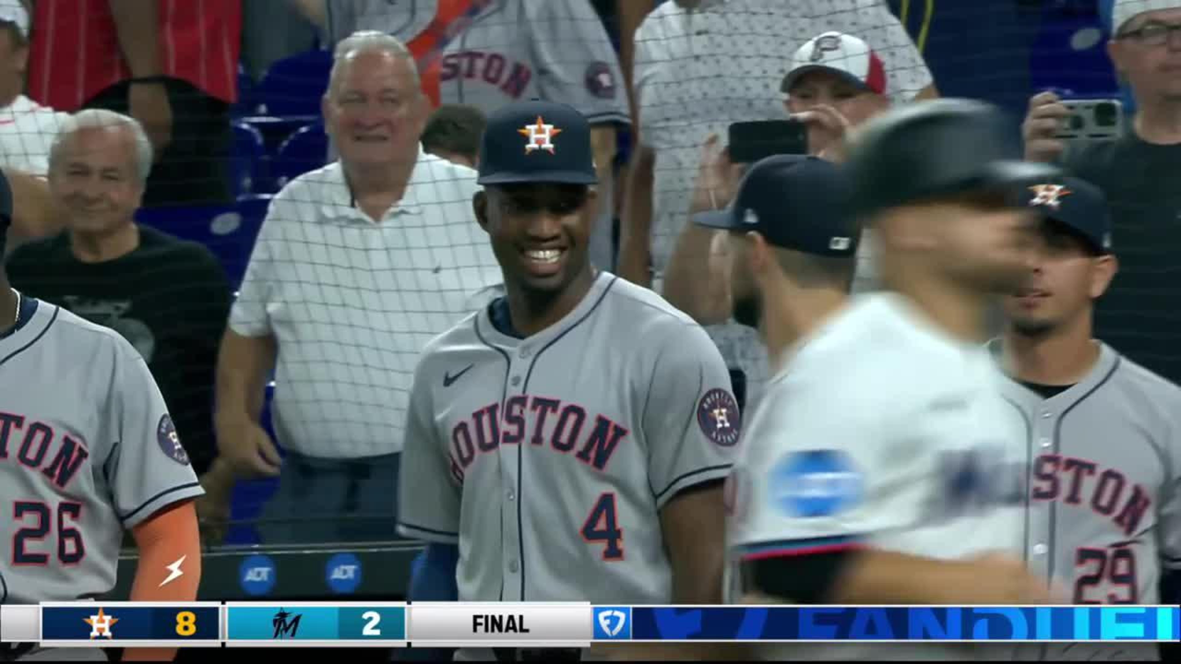 A photo of the Marlins and Astros players in action